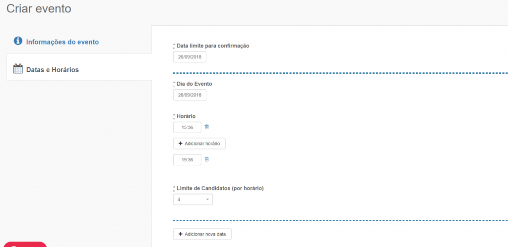 Como criar eventos